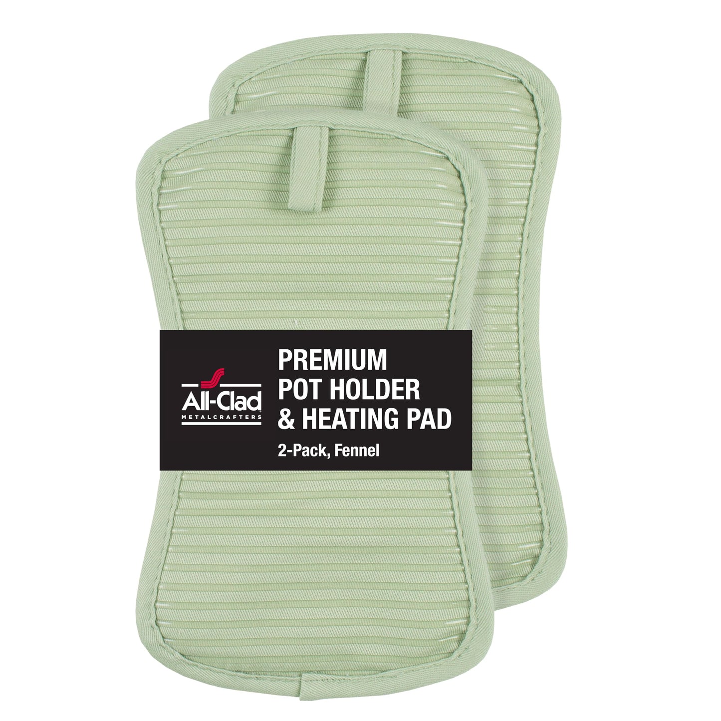 All-Clad Premium Pot Holder & Heating Pad, (1-Pack) Heat Resistant to 500 Degrees, 100% Cotton 10"x6.25" for Kitchen and Barbeque, Chili Red