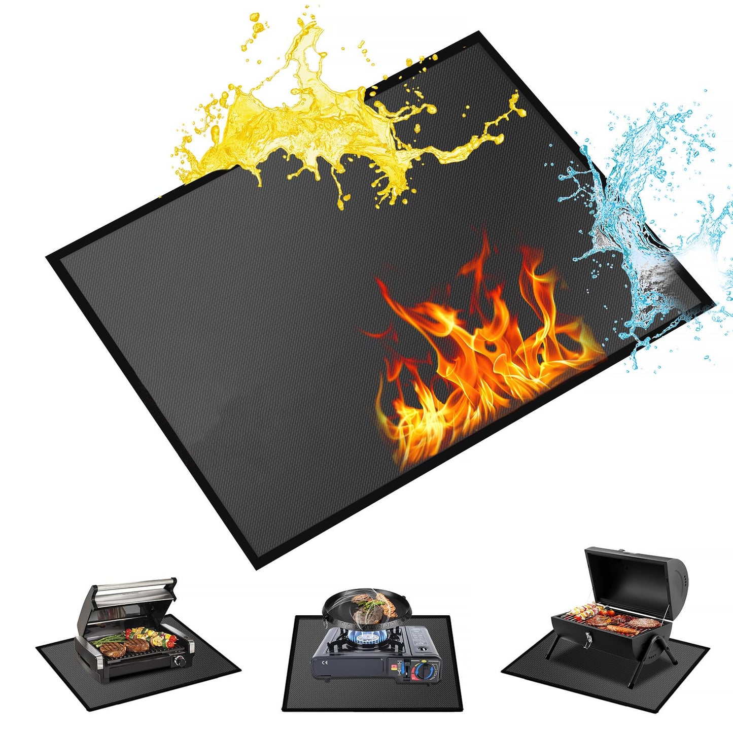 60 ×52 Inch Under Grill Mats for Outdoor Grill & Grill Mat for Under BBQ