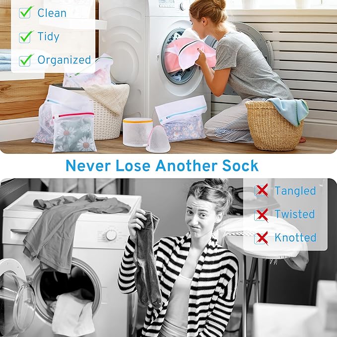 4 Pcs Mesh Laundry Bags Set for Delicates with AUTO-Lock Zipper, Lingerie Bags for Washing Delicates, Laundry Bags Mesh Wash Bags, Delicates Laundry Bag for Jeans,Blouse,Stocking,Bra(Large,20" x 16")