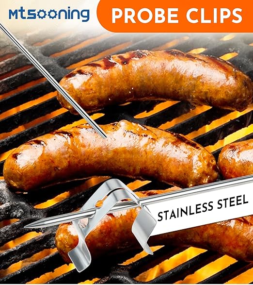 2-Pack Temperature Meat Probe with Thermometer Probe Holder Clip