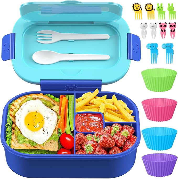 Bento Box Kid Adult Lunch Box 2 Pack, Leakproof Bento Lunch Container