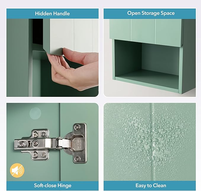 Bathroom Wall Cabinet with Single Door, Soft-Close Hinges, 15x27 inch Wooden Medicine Cabinet for Small Kitchen, Laundry, Entryway, Durable MDF Construction