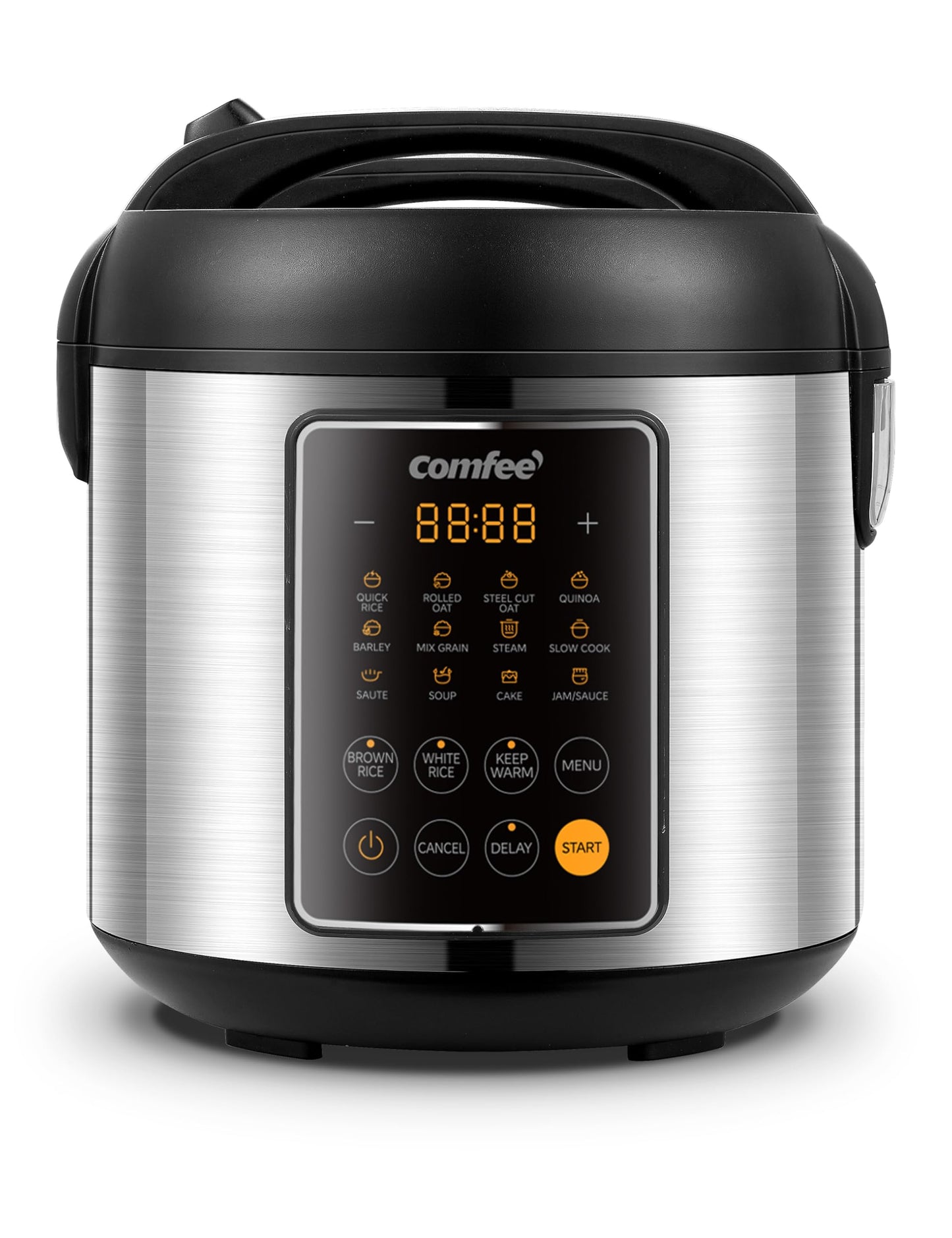 COMFEE' 14-in-1 Rice Cooker, Stainless Steel, 10-Cups Uncooked Rice