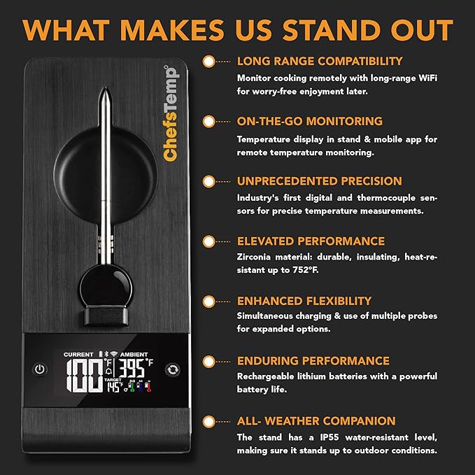 ChefsTemp ProTemp Plus Next-Gen Wireless Meat Thermometer Digital