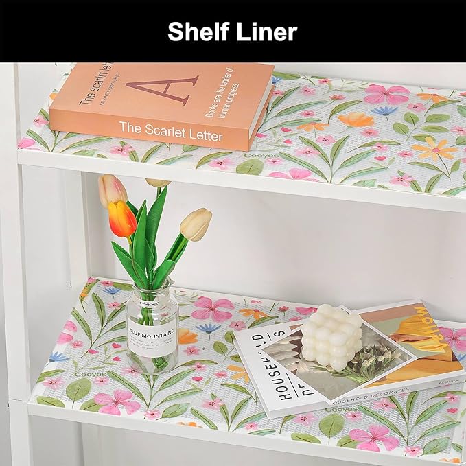 Cooyes Shelf Liner – Premium Non-Adhesive Cabinet & Drawer Liner for Kitchen – Waterproof Shelf Paper with Modern Pattern – Durable EVA Cabinet Mat – Easy to Cut （12" W x 240" L）