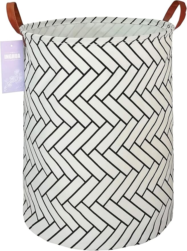 Laundry Hamper Large Canvas Fabric Lightweight Storage Basket/Toy Organizer/Dirty Clothes Collapsible Waterproof for College Dorms, Boys and Girls Bedroom,Bathroom(Weave)