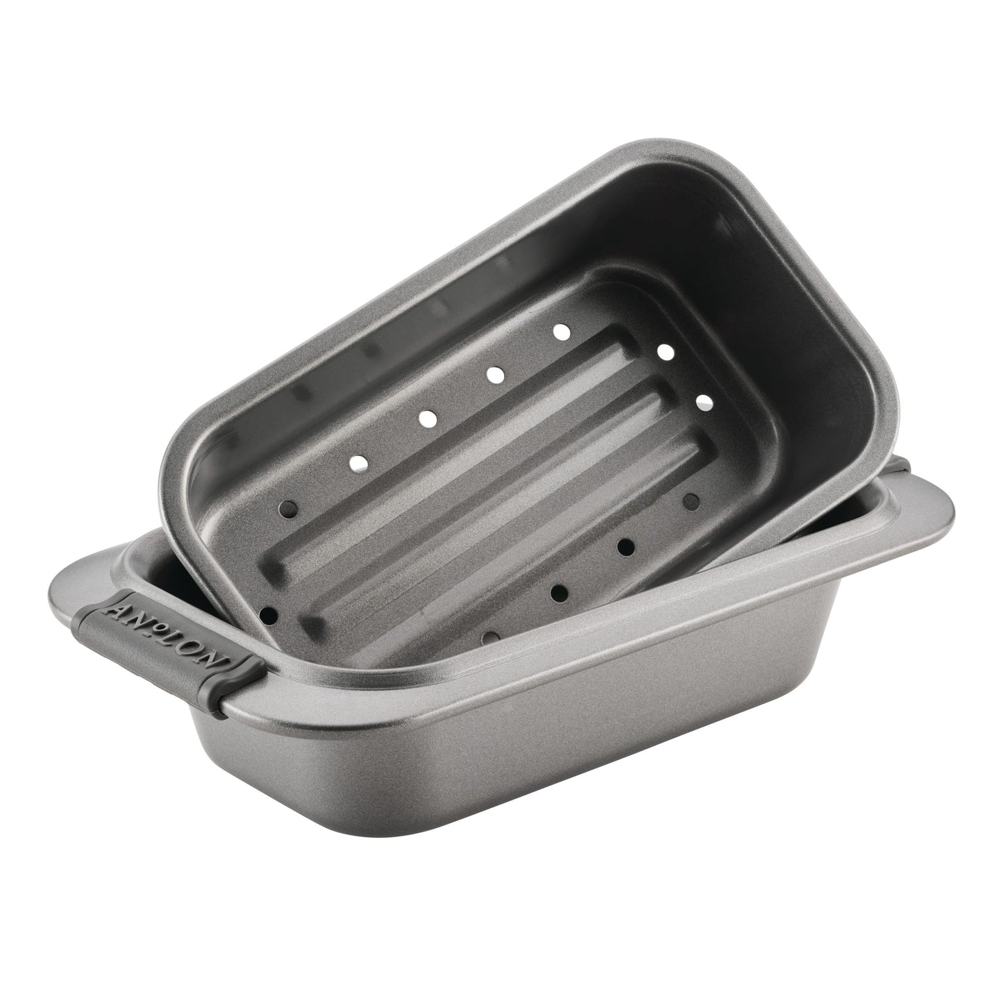 Anolon Advanced Bakeware Nonstick Bread Loaf Pan Set, 2-Piece, Gray