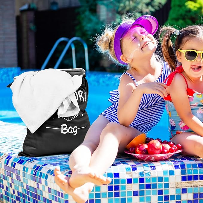 2 Pcs Large Travel Laundry Bag - Waterproof Wet Dry Washable for Dirty Clothes, Bathing Suit, Workout, Gym, Swimming, Yoga