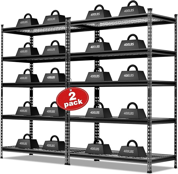 WORKPRO 5-Tier Adjustable Metal Shelving, 48”Wx24”Dx72”H, 4000LBS Capacity