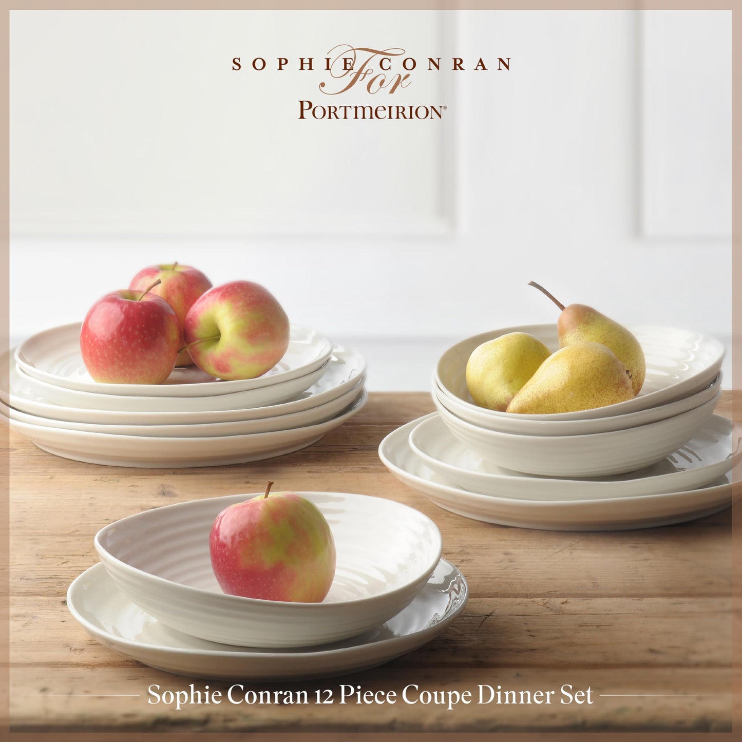 Portmeirion Sophie Conran White Coupe 12-Piece Dinnerware Set
