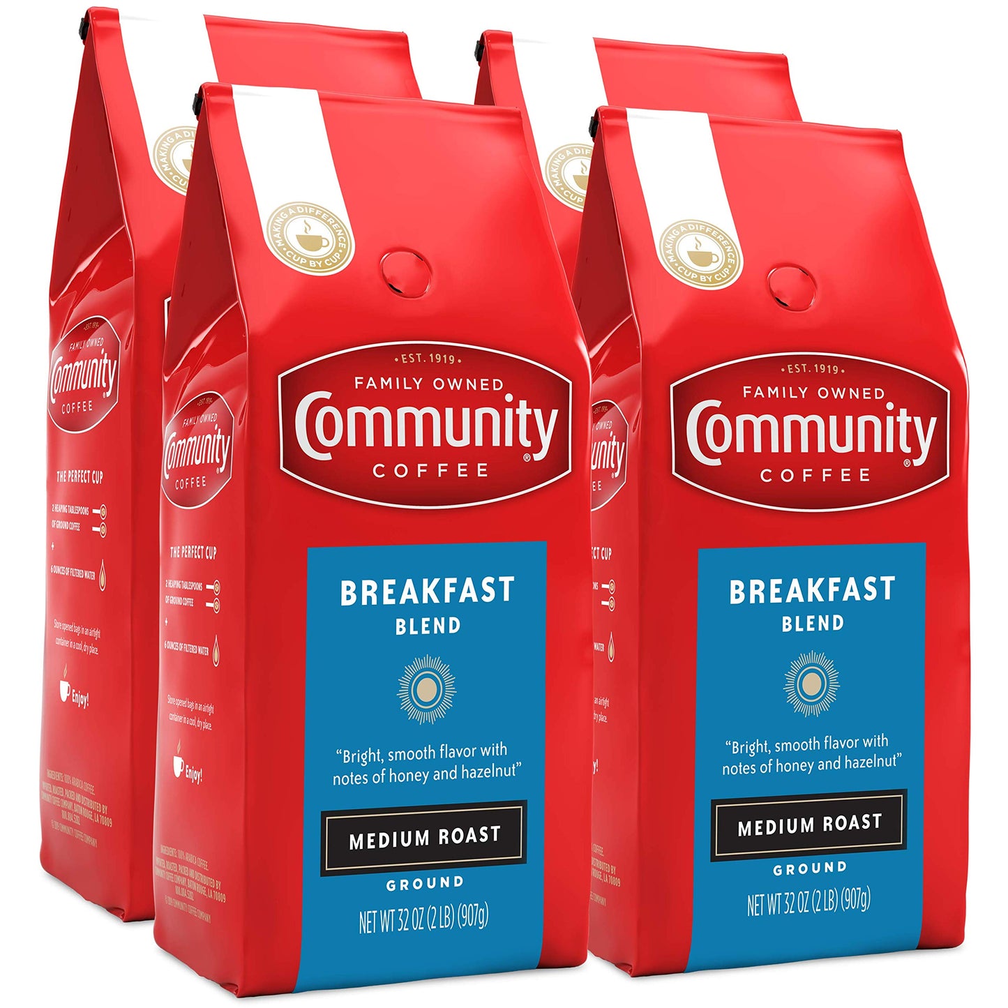 Community Coffee 100% Colombia 72 Ounce, Medium Dark Roast Ground Coffee, 12 Ounce (Pack of 6)