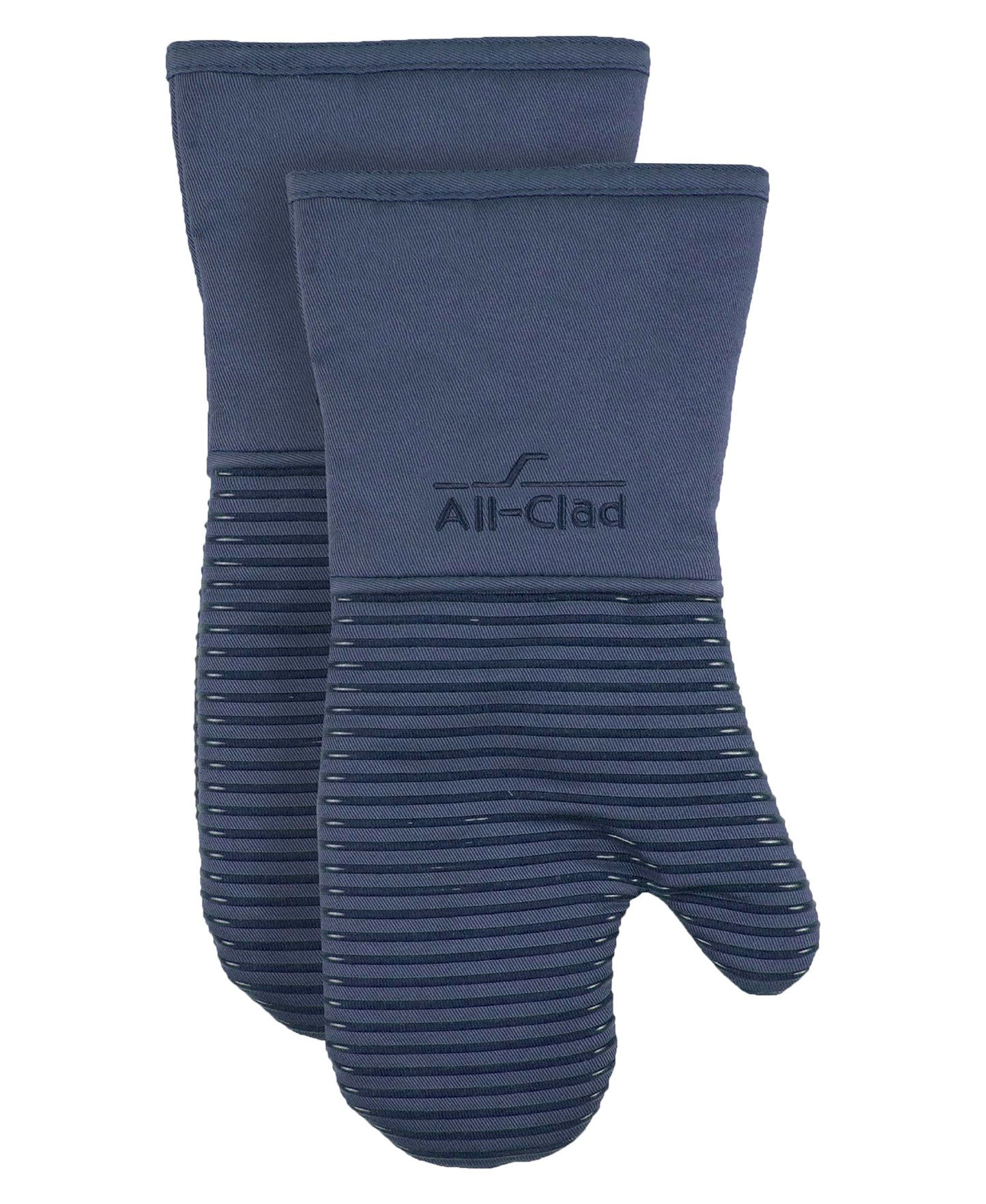 All-Clad Silicone Oven Mitts: Heat Resistant to 500 Degrees - 100% Cotton & Silicone, 14"x7" Pot Holders for Kitchen and Barbeque, 2-Pack, Almond