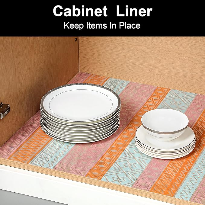 Cooyes Shelf and Drawer Liners for Kitchen Cabinets, Non Adhesive Cabinet Liner, EVA Waterproof Durable Non-Slip Drawer Mats for Shelves, Refrigerator, Storage, Desks（17.5" W x 78.7" L）