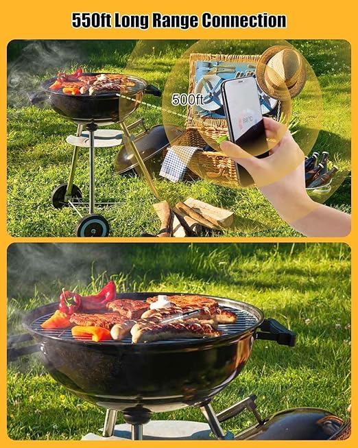 Meat Thermometer with Ultra-Thin Single Probe for Monitoring
