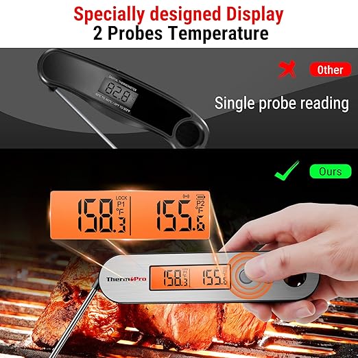 TempPro TempSwift Rechargeable Digital Meat Thermometer for Cooking