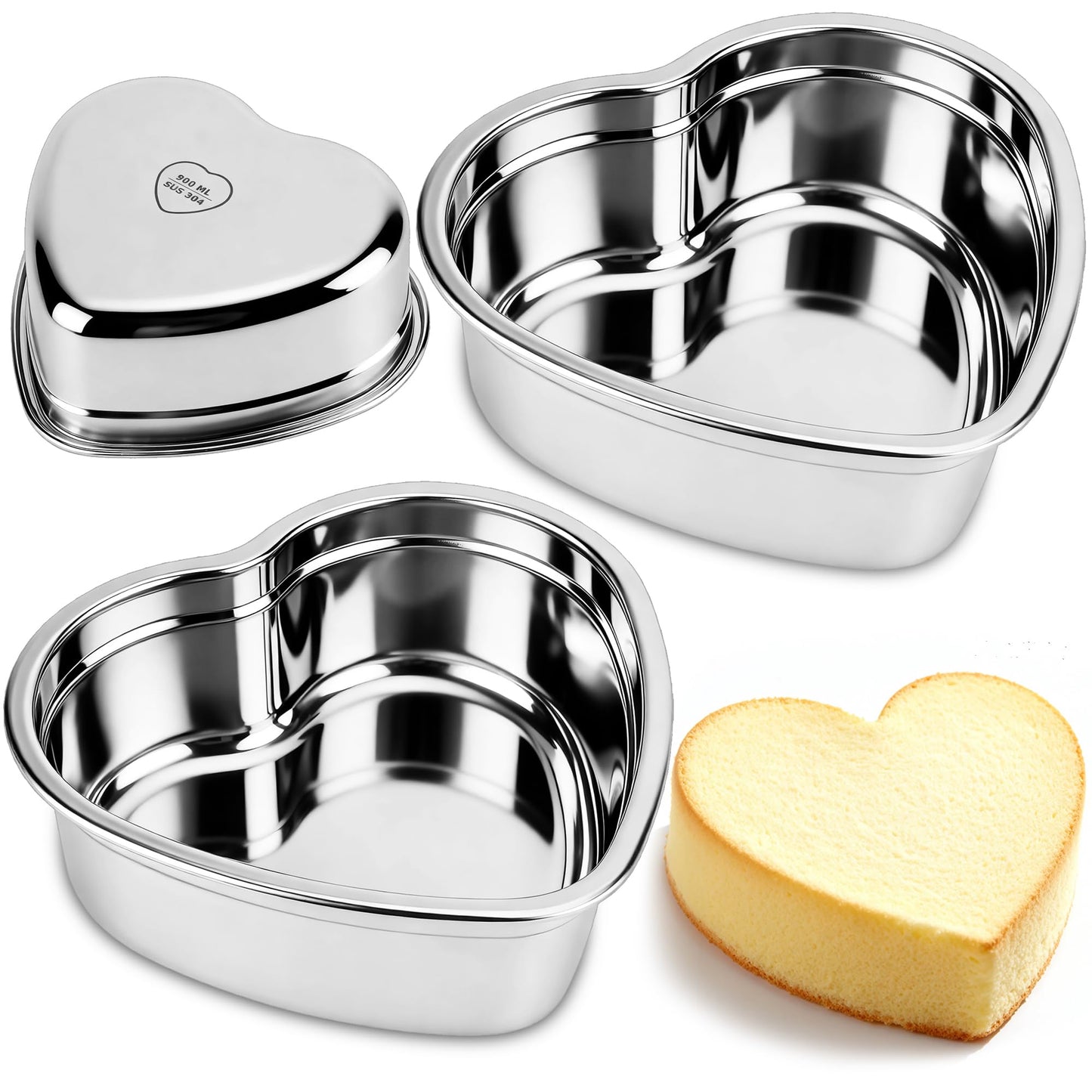 AWTBDP Heart Shaped Cake Pans, 6 x 3 Inch Heart Cake Pan for Heart Cakes