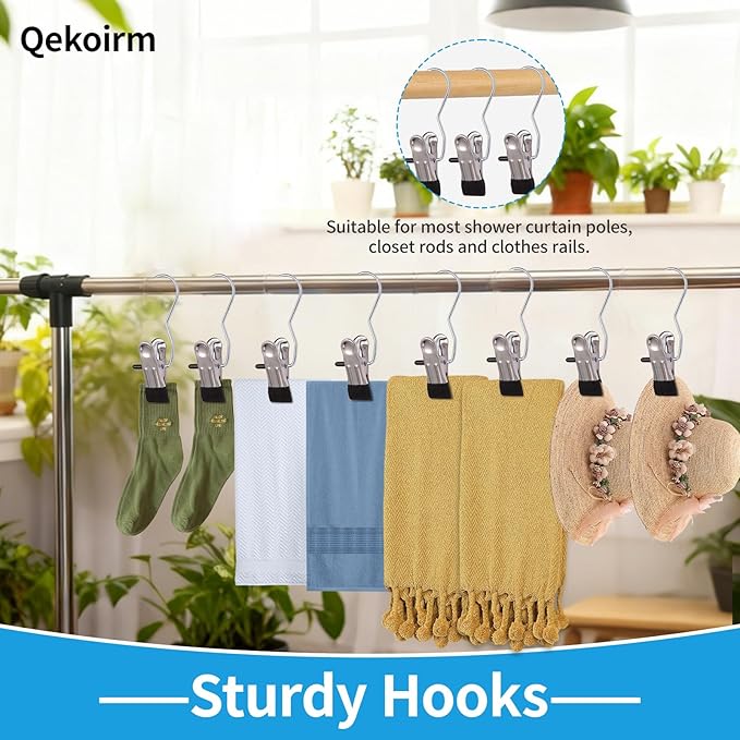 30 Pack Heavy Hanger Clips for Closet, Laundry Hooks Hanging Clips with, Clothespin for Clothes Pants,Clothes Pins Multi-Purpose Clip Big Hangers & Pants Clip Hangers for Hats Socks Towels Travel
