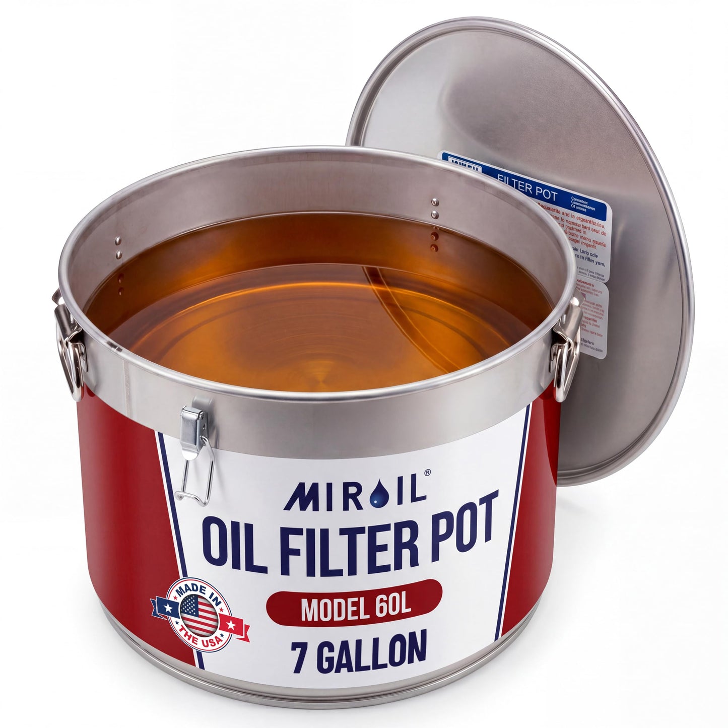 MirOil 6 Gallon Blue Oil Grease Bucket & Filter Pot