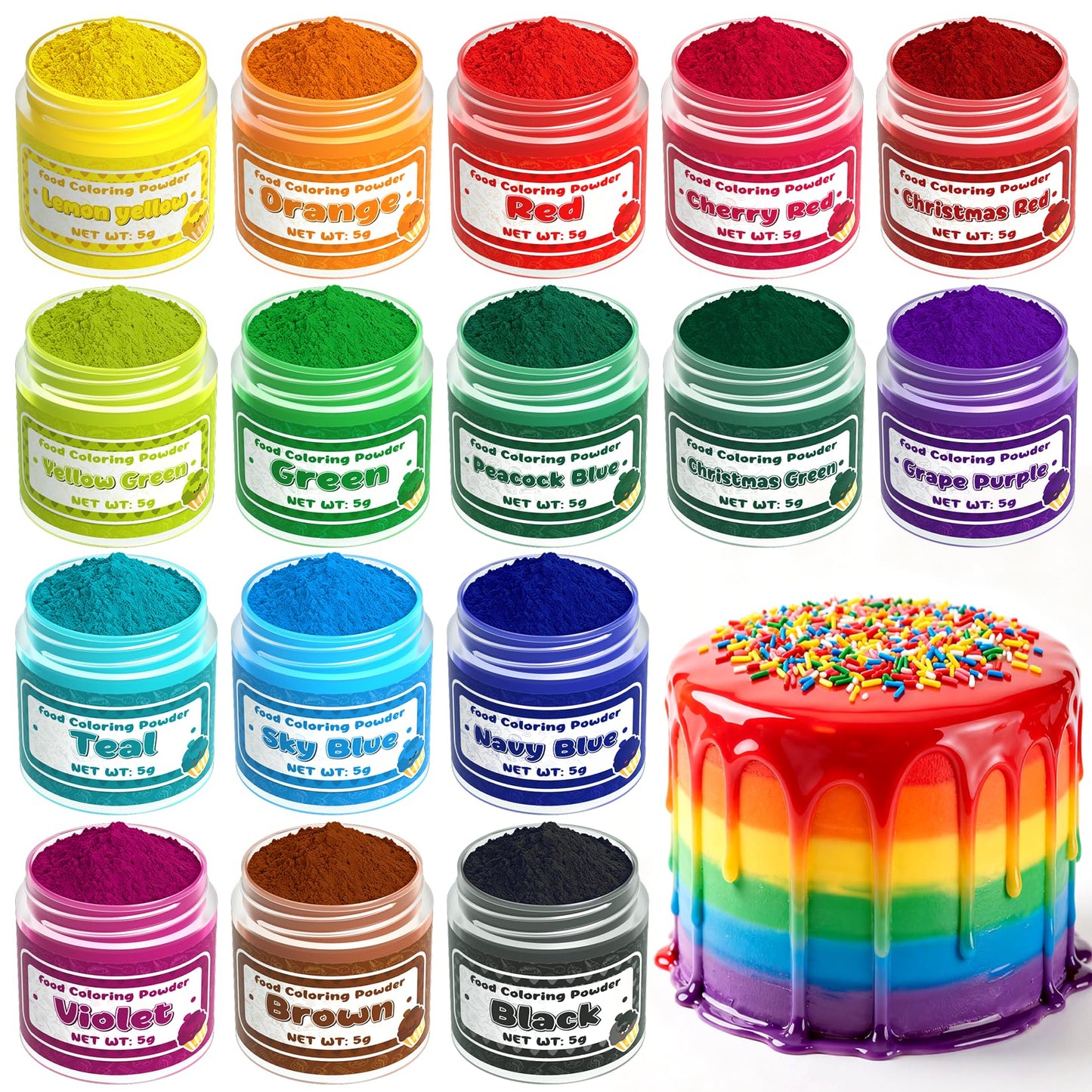 Food Coloring - 36 Colors Liquid Food Dye Set, Concentration Food Color for Cake Decorating, Baking, Easter Egg, Icing, Fondant, Cooking, Slime Making Kit and DIY Crafts - 0.45oz/Bottles
