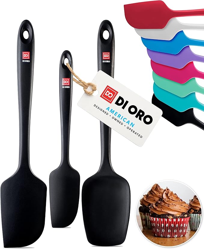 DI ORO Silicone Spatula Set - 600F Heat Resistant, 3-Pc Lavender