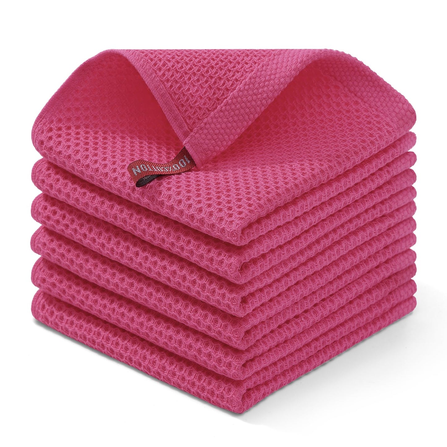 Homaxy 100% Cotton Waffle Weave Kitchen Dish Cloths, Ultra Soft Absorbent Quick Drying Dish Towels, 12 x 12 Inches — 13 x 28 - 12 Pack — 12 x 12 - 6 Pack