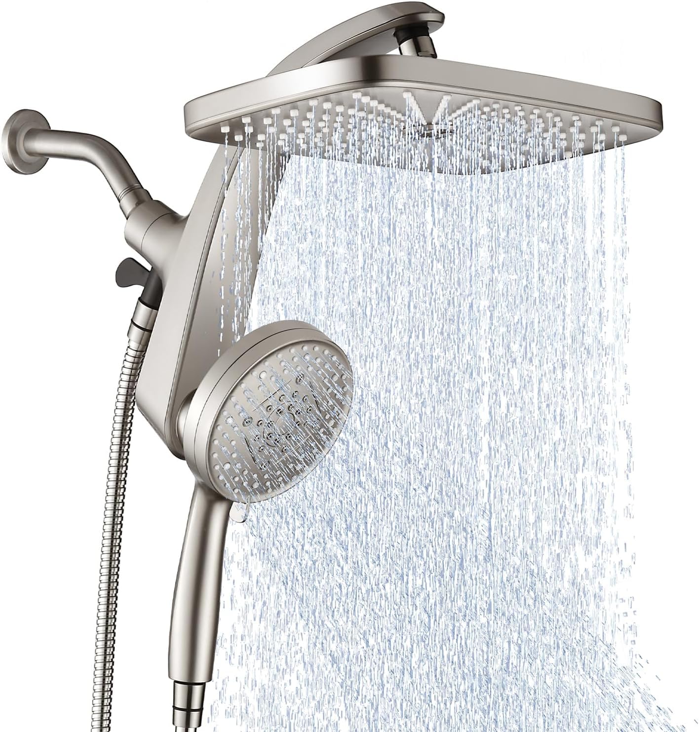 Rain Shower Head with Handheld Showerhead, Nickel 1.8GPM 460311