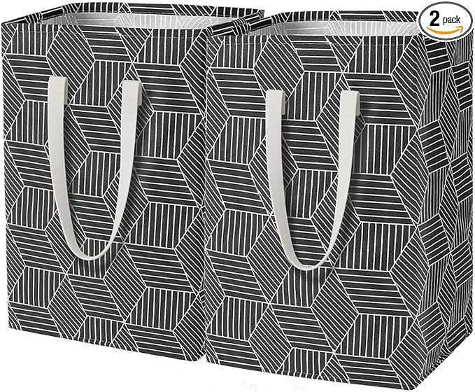 2 Pack Waterproof Laundry Hamper 150L Collapsible Laundry Basket Extended Cotton Handle Laundry Bag Large Clothes Storage Toy Organization for Bathroom Bedroom Laundryroom College Dorms