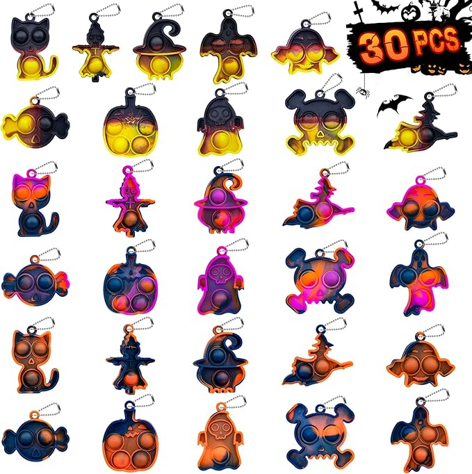 Halloween Pop Fidget Toys Bulk Its Halloween Party Favors for Kids 30 Pack