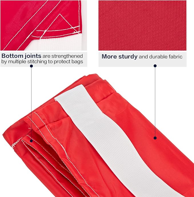 HOMEST XL Nylon Laundry Bag with Strap, Large Dirty Clothes Organizer, Easy Fit a Laundry Hamper or Basket, Can Carry Up to 4 Loads of Laundry, Red
