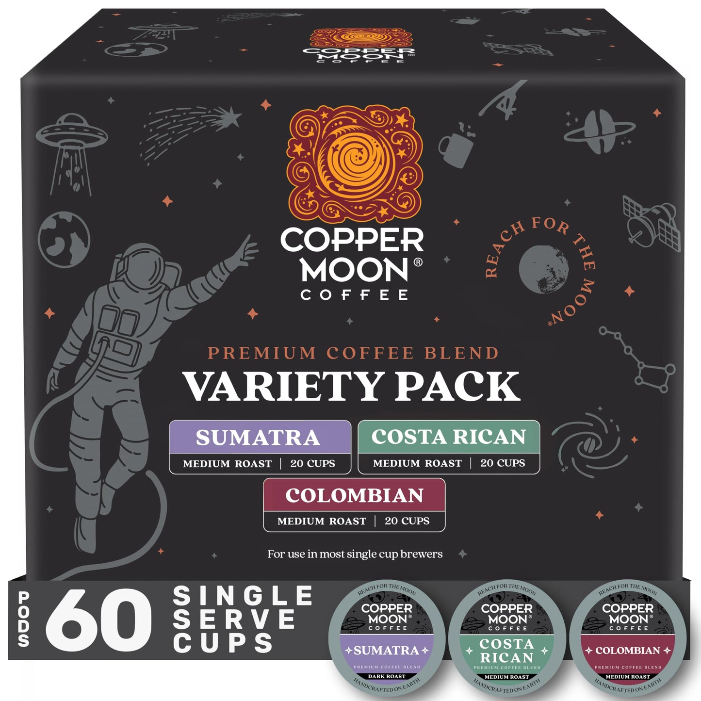 Copper Moon K-Cup Coffee Pods, Variety Pack, 60 Count