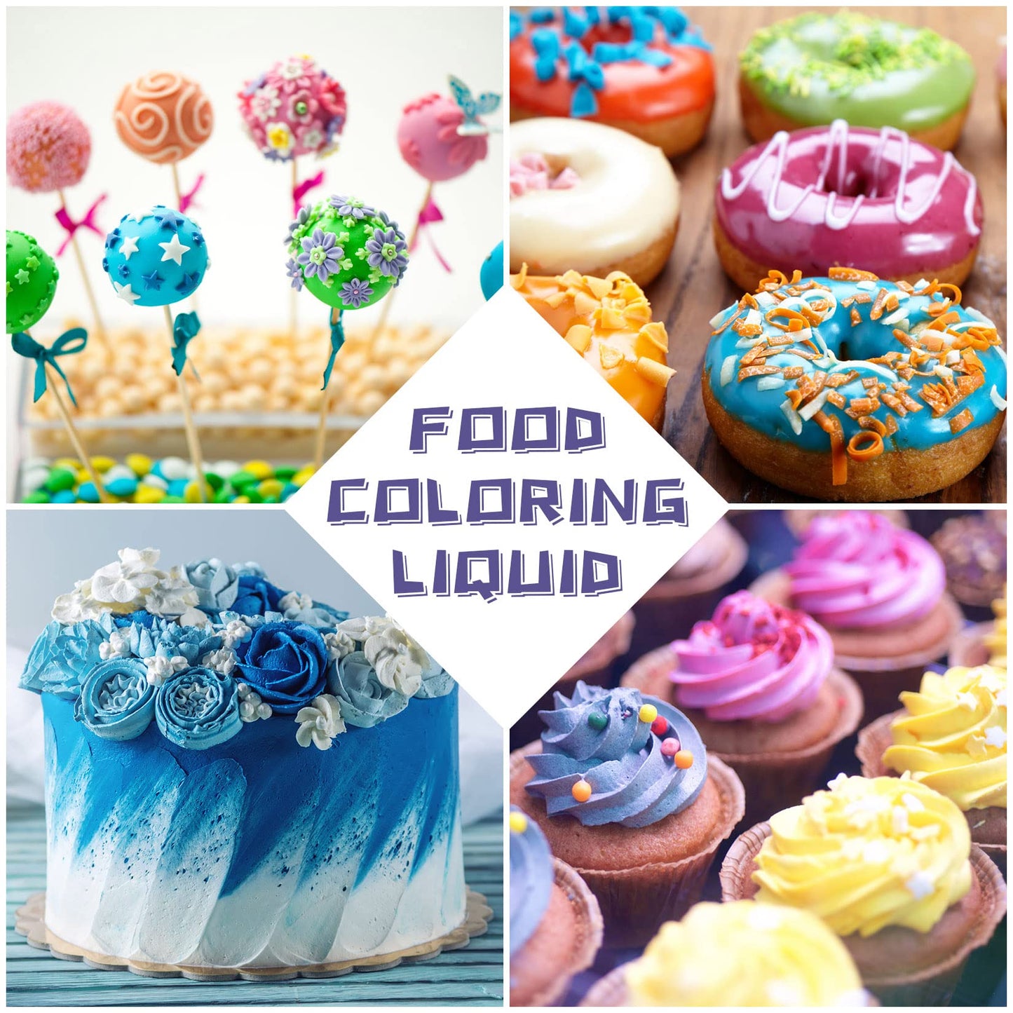 Food Coloring Powder - ERCorArt 10 Vivid Colors Powder Food Dye, Highly Concentrated Flavorless Food Coloring for Baking, Frosting, Cake Decorating, Icing, Cookies, Slime - 5g/Bottle