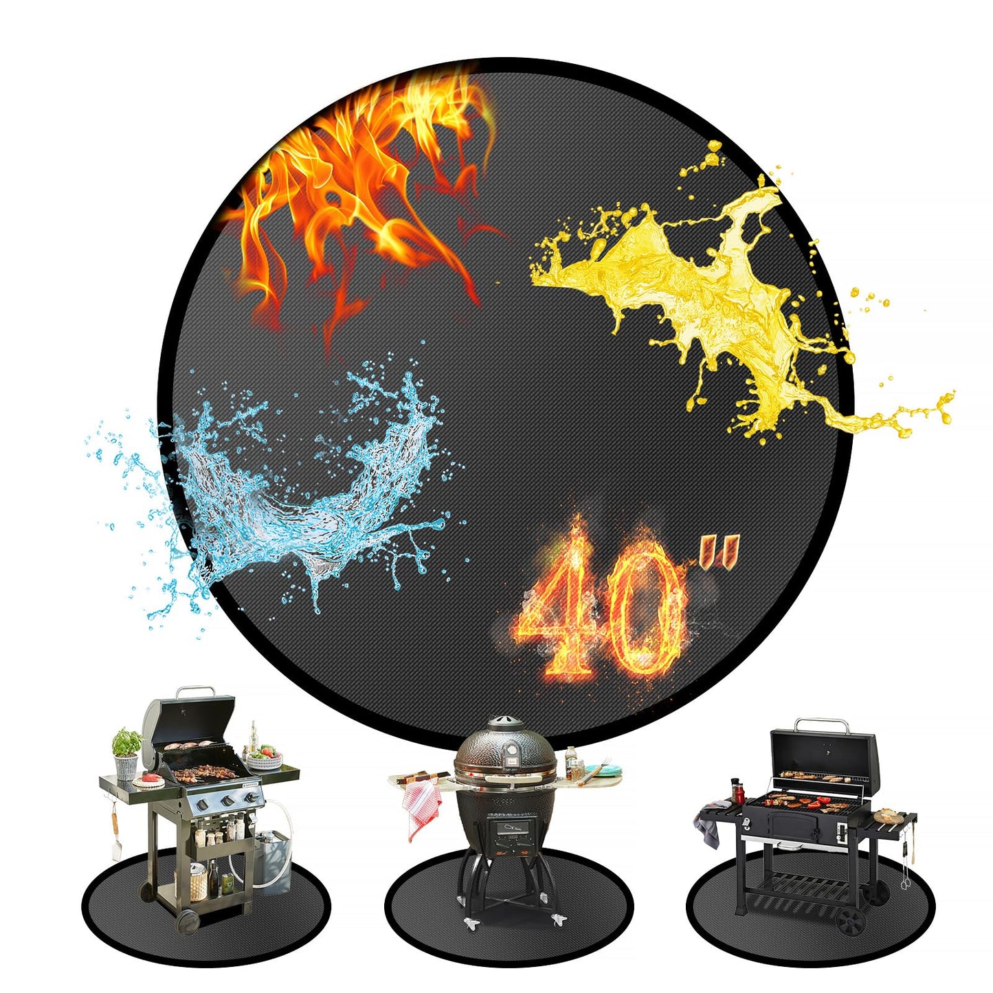60 ×52 Inch Under Grill Mats for Outdoor Grill & Grill Mat for Under BBQ