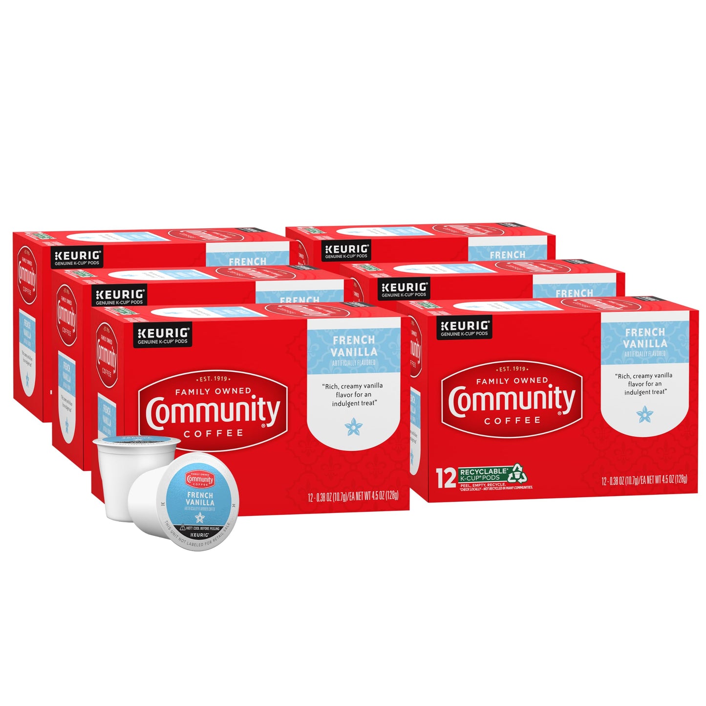 Community Coffee Grandma's Sugar Cookie Keurig K-Cup Pods, Limited Edition Holiday Flavor, Natural Ingredients, 10 Count (Pack of 6)