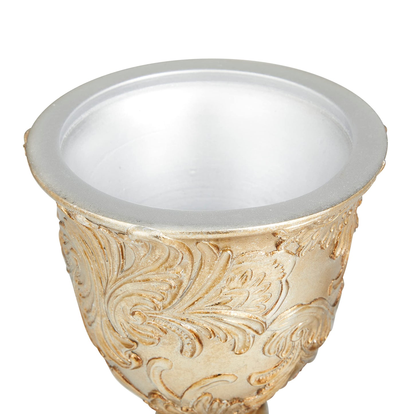 Deco 79 Polystone Solid Decorative Jars, 7" x 7" x 19", Gold