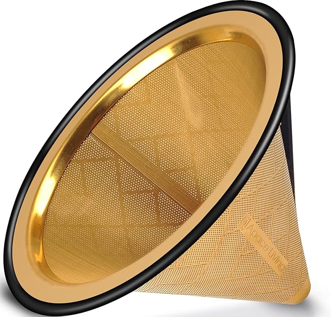 Compatible with Chemex, Hario V60 Pour Over Coffee Filter - Wide Metal Base Reusable Stainless Steel Coffee Dripper - Paperless Coffee Filter for Sustainable Brewing