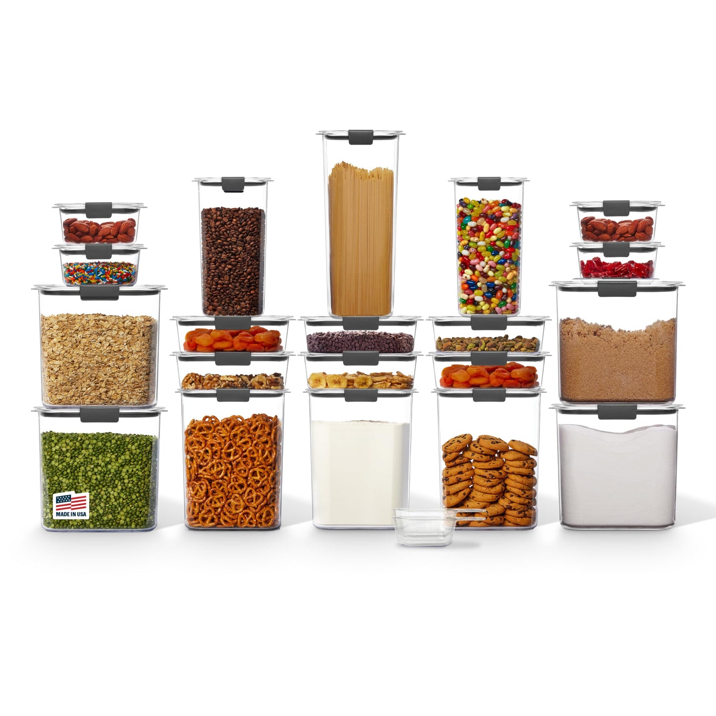 Rubbermaid Brilliance Pantry Food Storage Containers, Set of 4 (8 Pieces), BPA-Free, Clear, Airtight