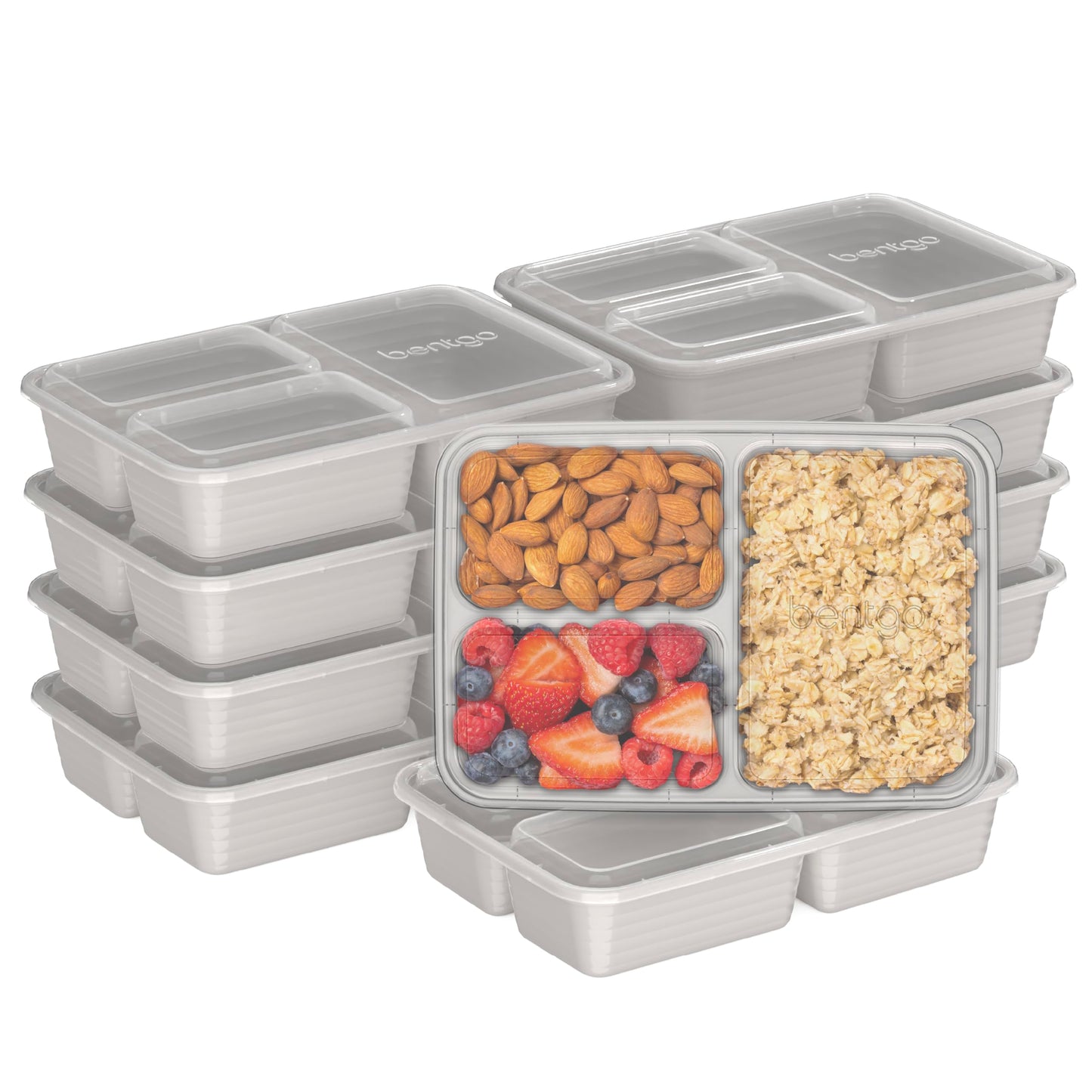 Bentgo Prep 3-Compartment Meal Prep Containers with Lids, 20 Piece Set