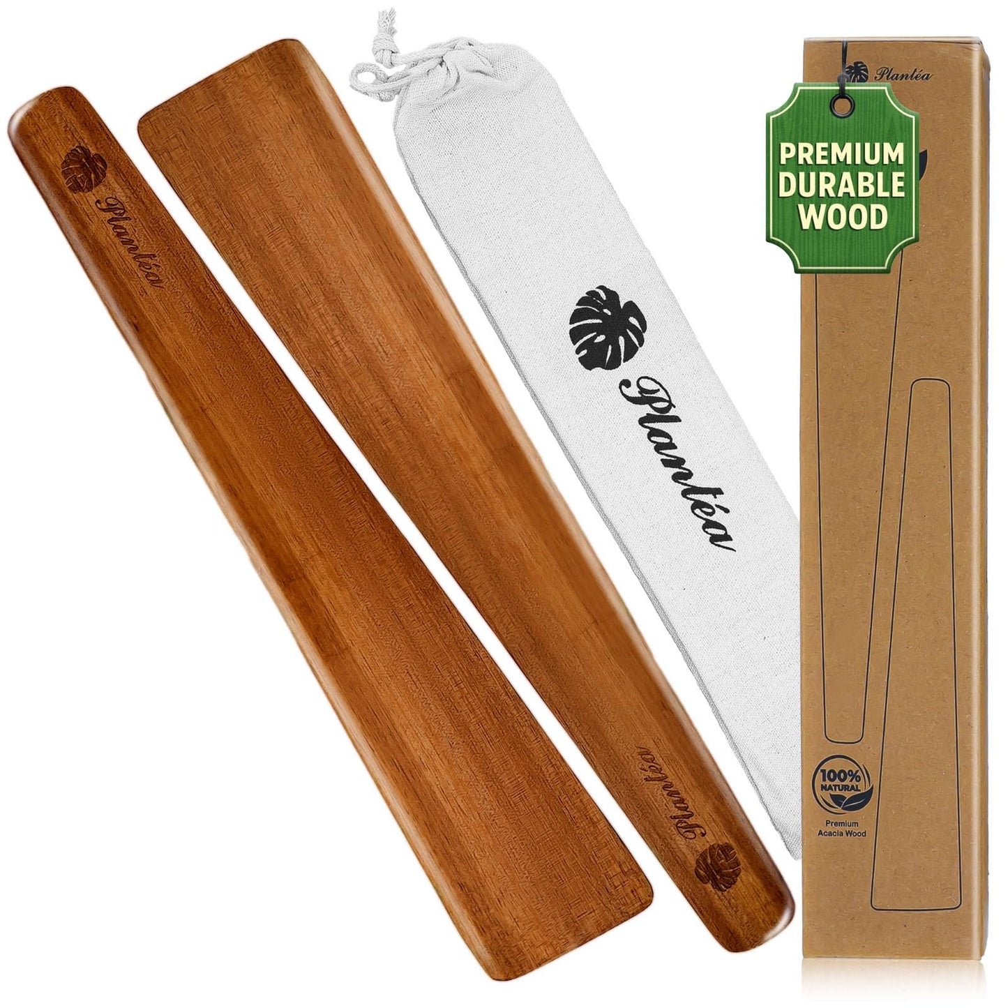 Wooden Spatula for Cooking – Premium Acacia Wooden Cooking Utensils Set of 4 for Nonstick Cookware – Heat Resistant, Scratch-Free & Durable Kitchen Tools with Comfortable Grip
