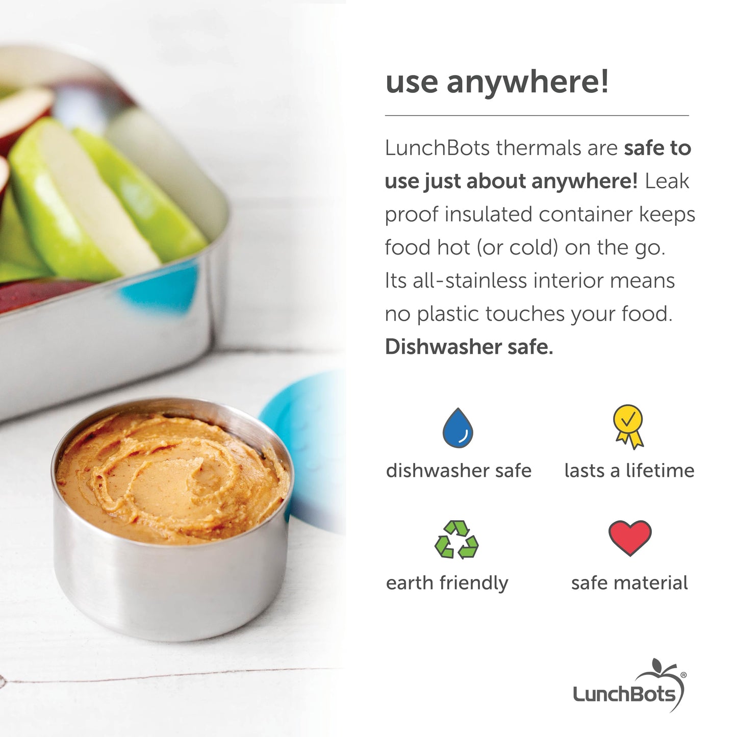 LunchBots Dips 1.5 oz Stainless Condiment Cups 3pk Assorted