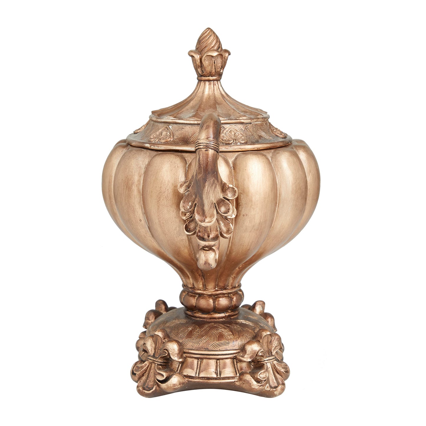 Deco 79 Polystone Solid Decorative Jars, 12" x 8" x 13", Bronze