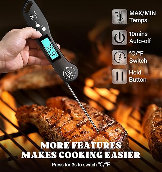 DOQAUS Digital Meat Thermometer, Instant Read Food Thermometer for Cooking