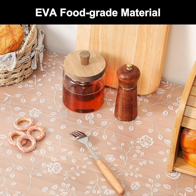 Cooyes Shelf Liner – Premium Non-Adhesive Cabinet & Drawer Liner for Kitchen – Waterproof Shelf Paper with Modern Pattern – Durable EVA Cabinet Mat – Easy to Cut （17.5" W x 78.7" L）