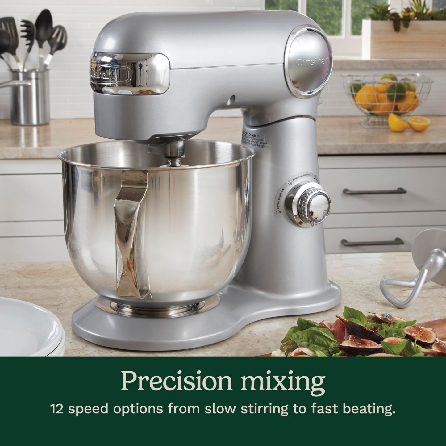 Cuisinart SMD-50GPH Precision Pro 5.5-Quart Digital Stand Mixer with 12-Speeds, 3 Preprogrammed Food Prep Settings, Mixing Bowl, Whisk, Flat Mixing Paddle, Dough Hook, and Splash Guard, Graphite