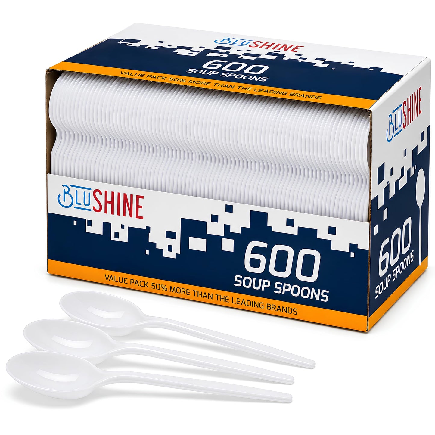 BluShine 600 Pack White Plastic Forks | Forks Disposable, Bulk Cutlery