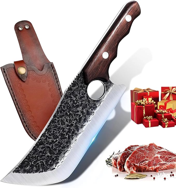 DRGSKL Serbian Chef Knife Set - 10 PCS Hand Forged Knife Set with Bag
