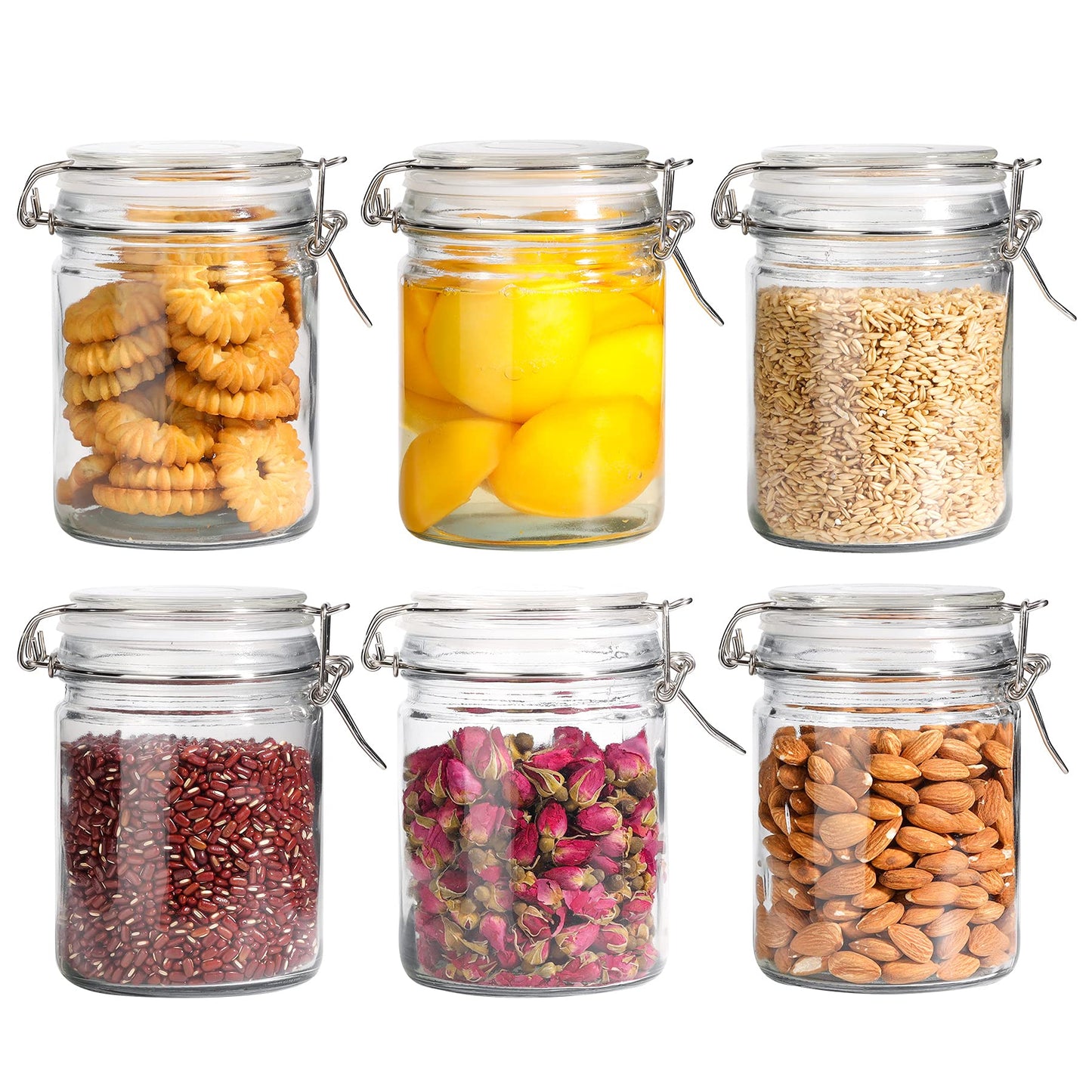 ComSaf Small Glass Spice Jars with Airtight Lids 4 oz 12 Pack Mason Pantry