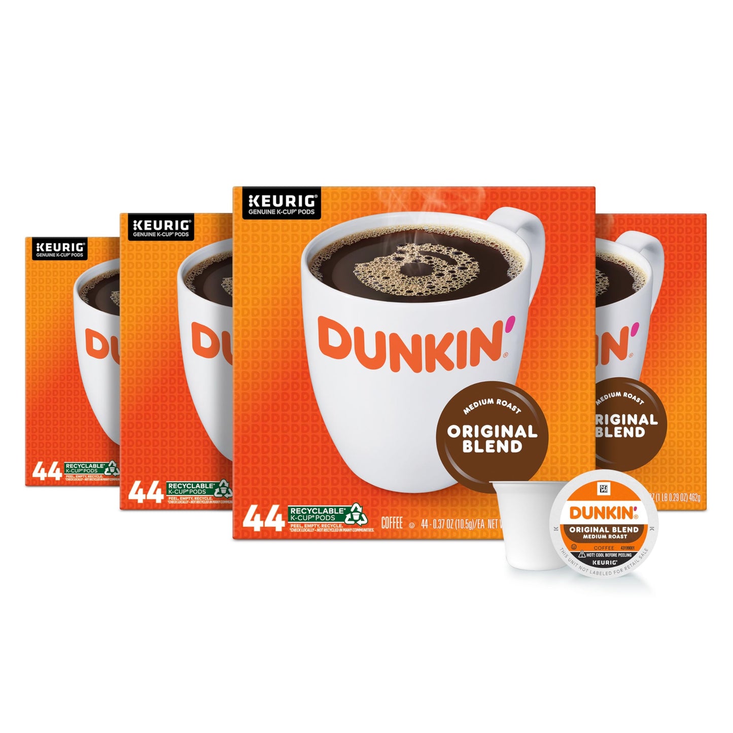 Dunkin’ Original Blend Medium Roast Coffee, Keurig K-Cup Pods, 88 Count