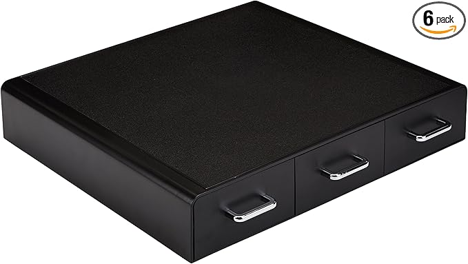 Amazon Basics Coffee Pod Storage Drawer for K-Cup Pods, 36 Pod Capacity, Black (Pack of 6)