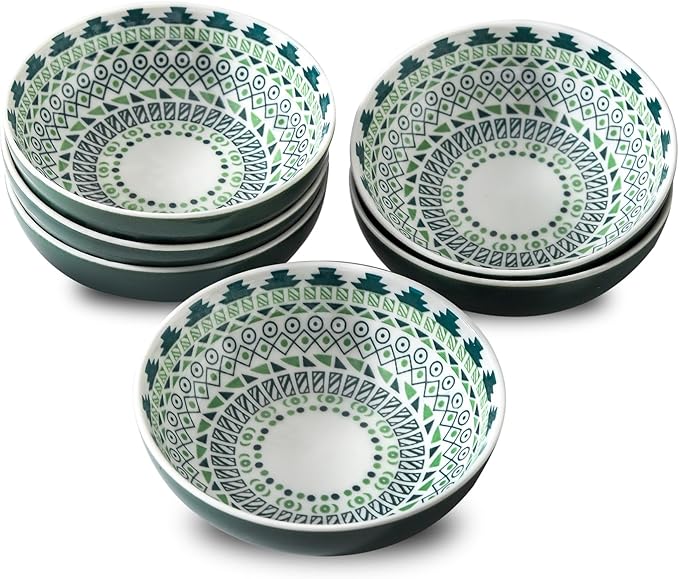 Howise Set of 6 Deep Soy Sauce Dishes, 3.7 inch Ceramic Dipping Bowls 4 oz Small Dip Bowls Sauce cups for Condiment Sushi Bowl, Mini Bowl for Side Dish, Ketchup, Soy Appetizer Plates