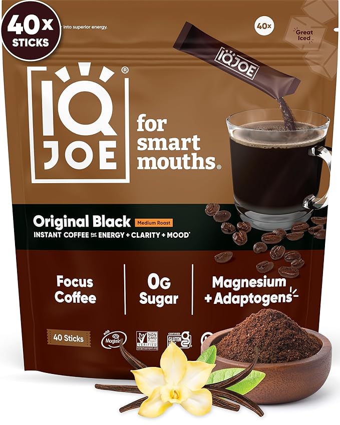 IQJOE Instant Mushroom Coffee Packets, Variety Pack, 16 Stick Packs